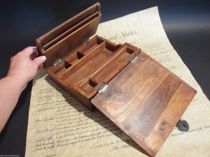 Antique Style Wood Folding Travel Writing Lap Desk $89.99